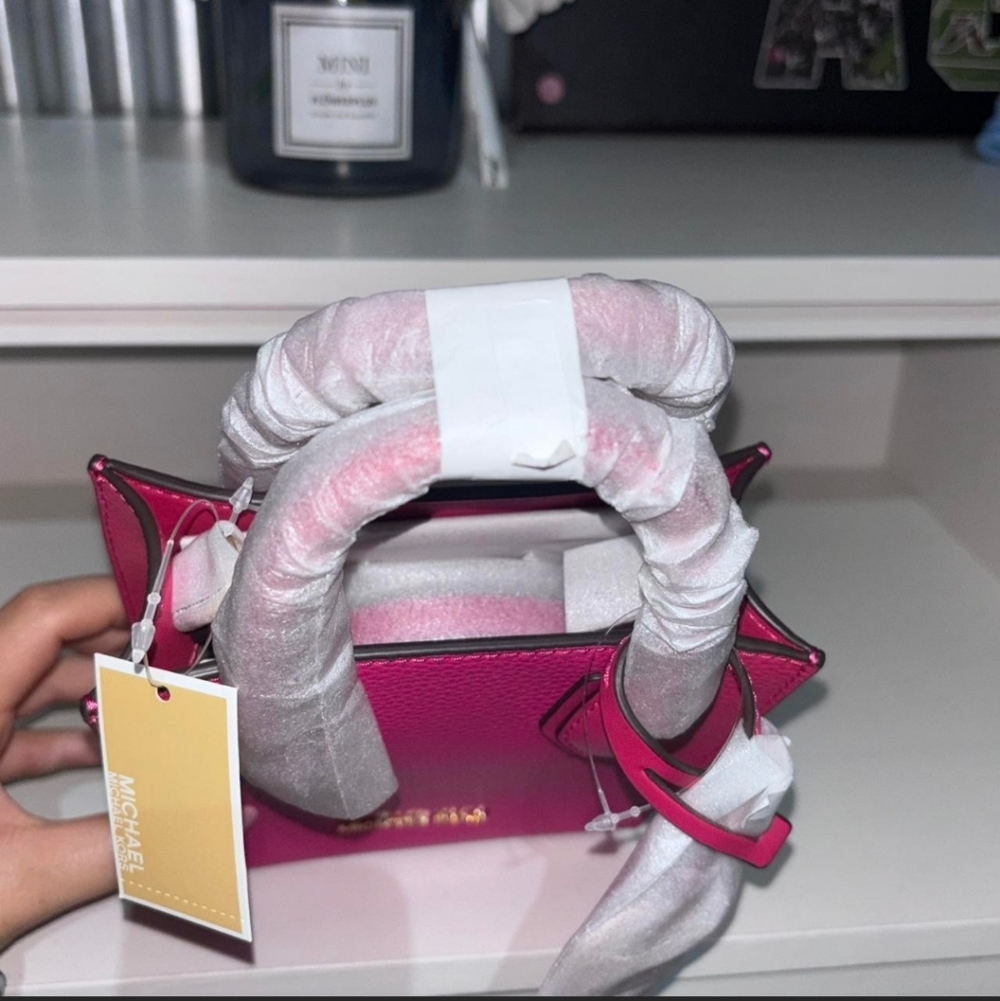 Michael Kors Pink Leather Mini Tote Bag Nwt - Picture 7 of 8